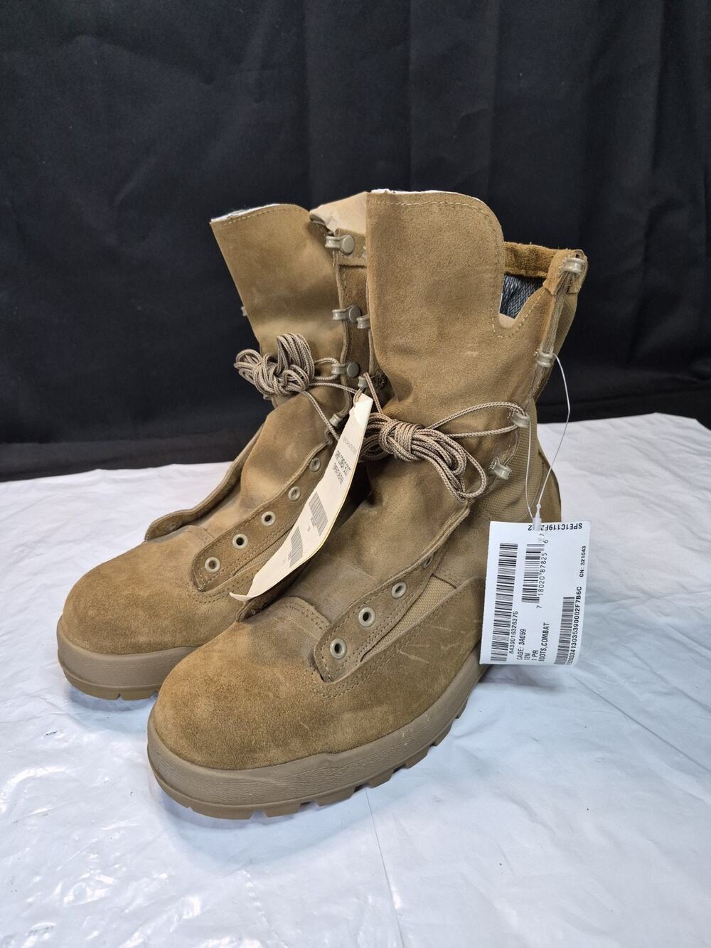 US Army McRae Footwear 298 102 Combat Boots size 12N tan NSN 8430-01-632-6376